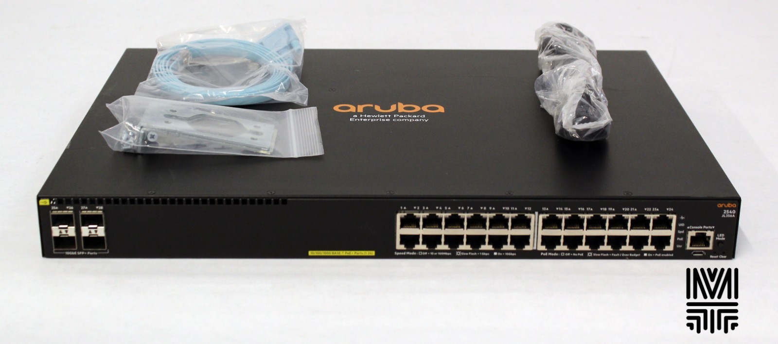 Aruba JL356A 2540 24G PoE+ 4SFP+ Switch with Rack Mount, Tested.
