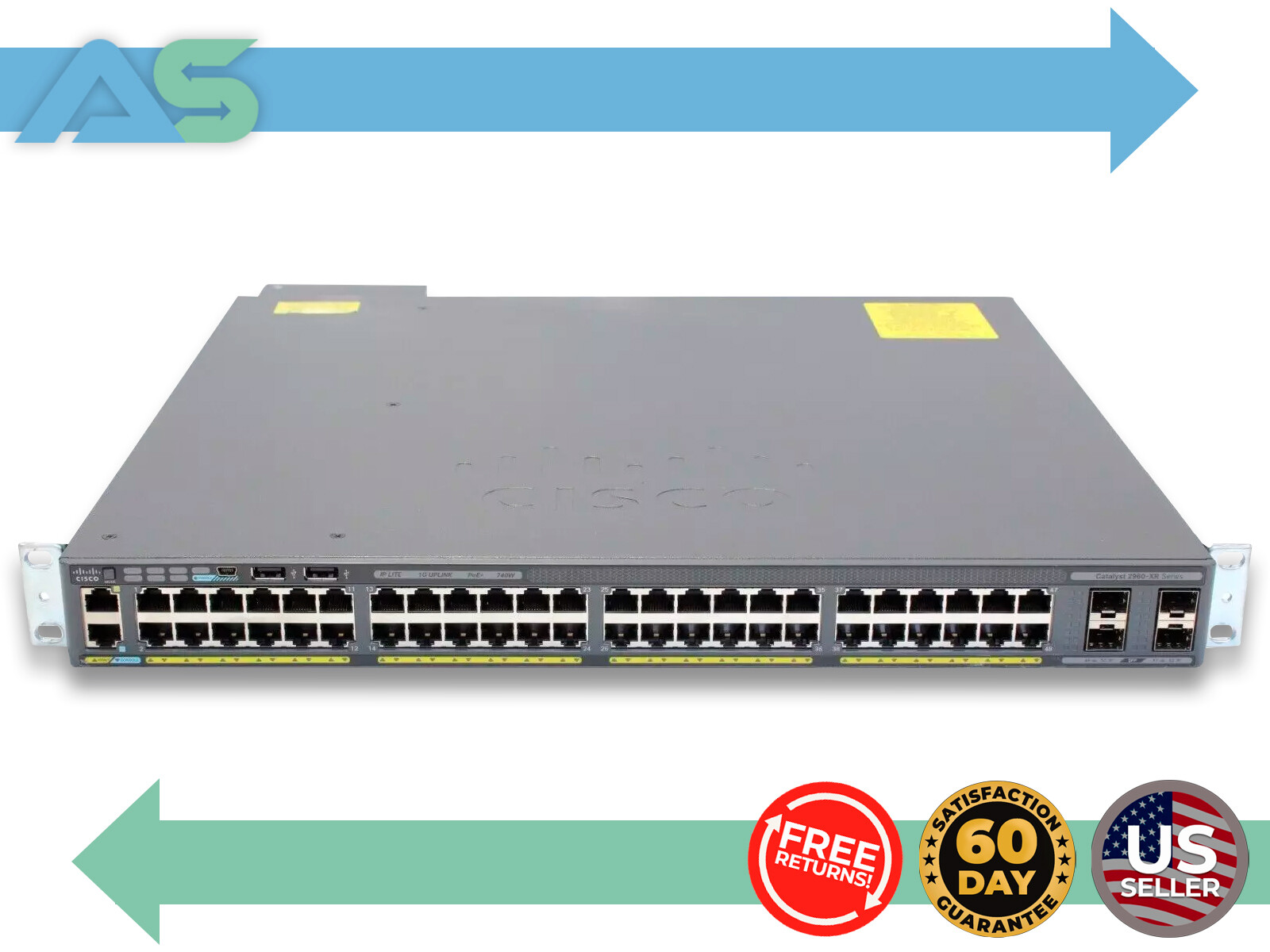Cisco WS-C2960XR-48FPS-I Catalyst Ethernet 2960 XR Switches Rack Mountable