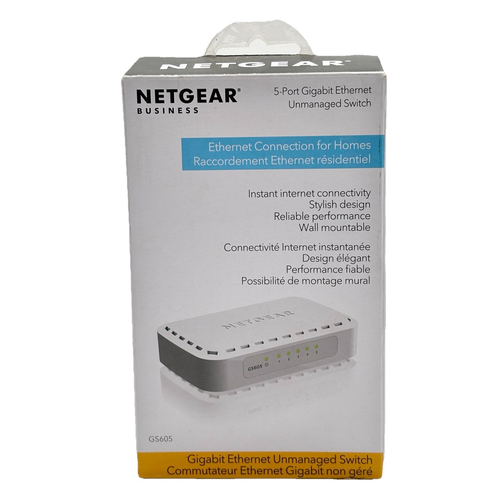 NETGEAR Business 5-Port Gigabit Ethernet Unmanaged Switch GS605 White Open Box