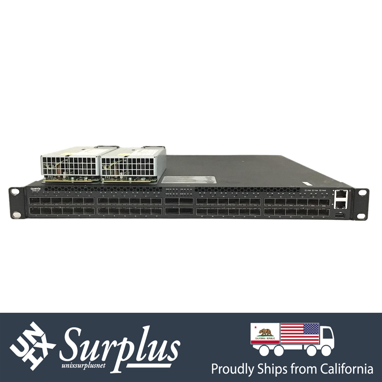 Quanta T3048-LY8 48-Port 10GbE SFP+ 4x 40GbE QSFP+ L3 ONIE Data Switch, Dual PSU