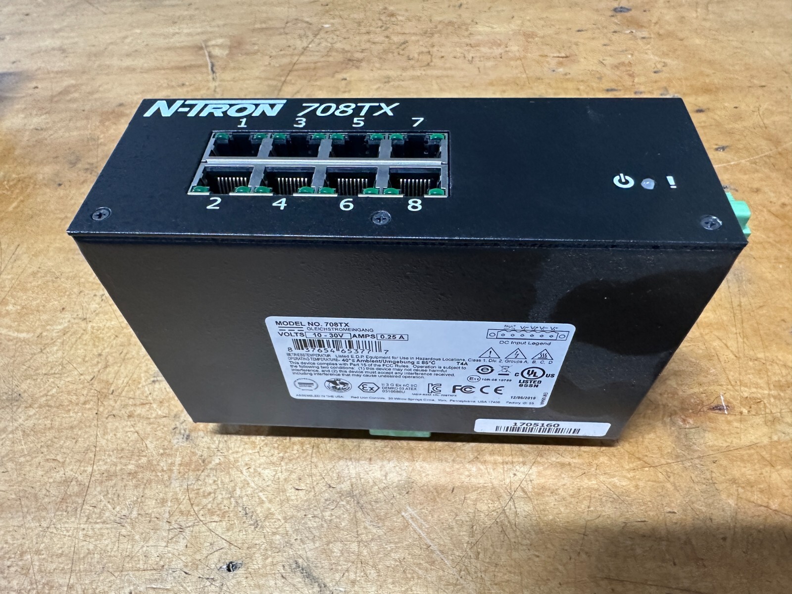N-Tron 708TX 8-Port Industrial Ethernet Switch (Item157)