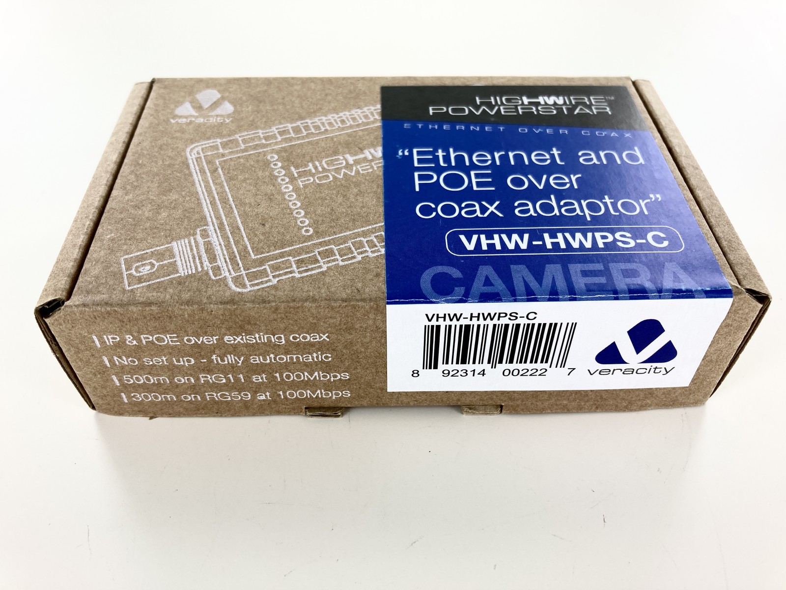 Veracity VHW-HWPS-C Highwire Powerstar Ethernet and POE Over Coax Adaptor Camera