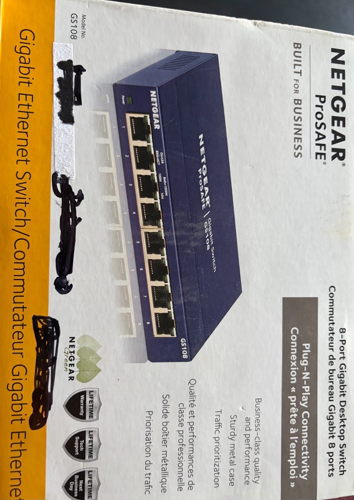 Netgear ProSafe GS108 v4 8-Port Gigabit Ethernet Switch w/ Power Adapter