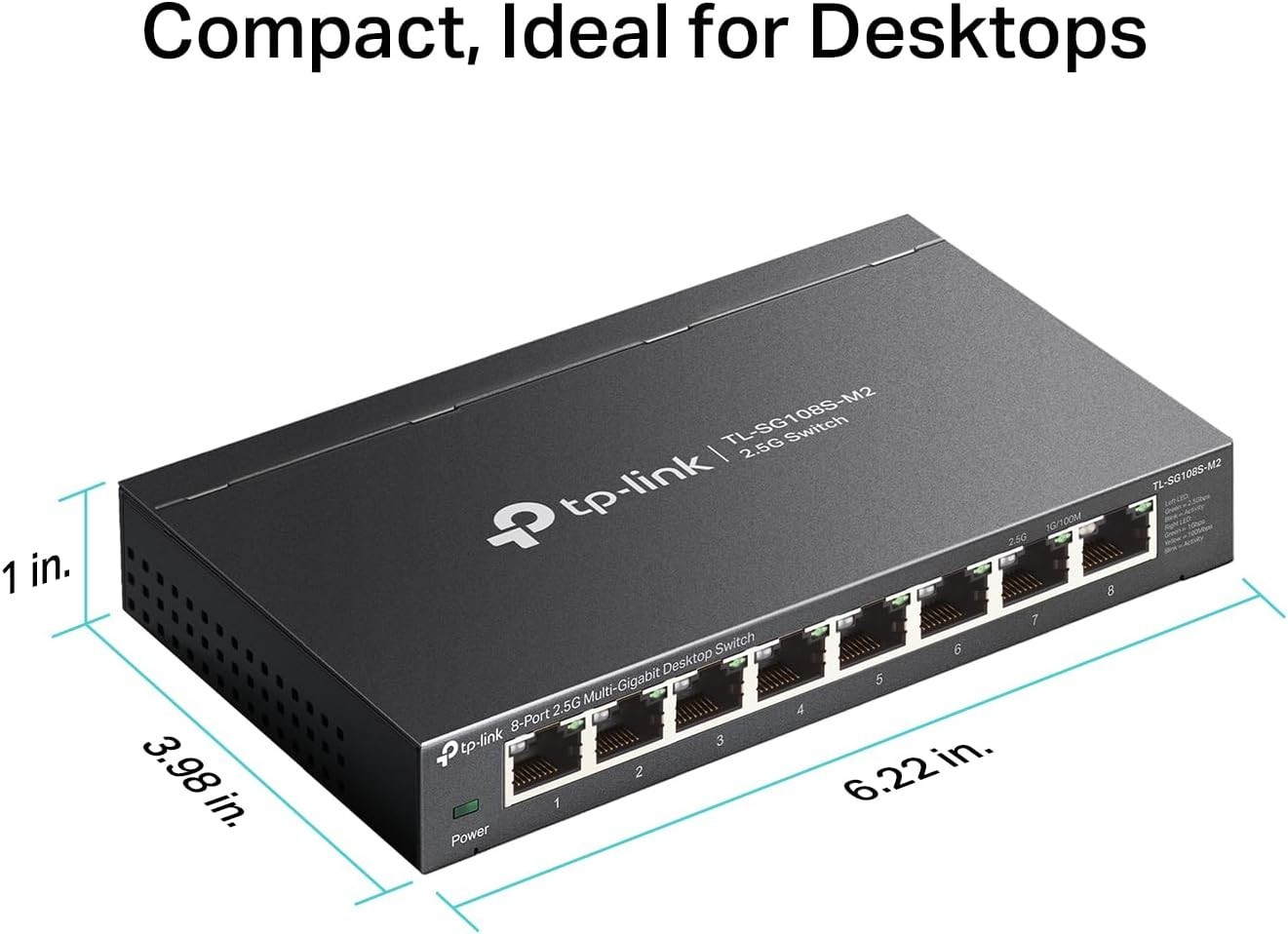 8-Port Multi-Gigabit Ethernet Switch 2.5G Unmanaged Network Switch Plug and Play