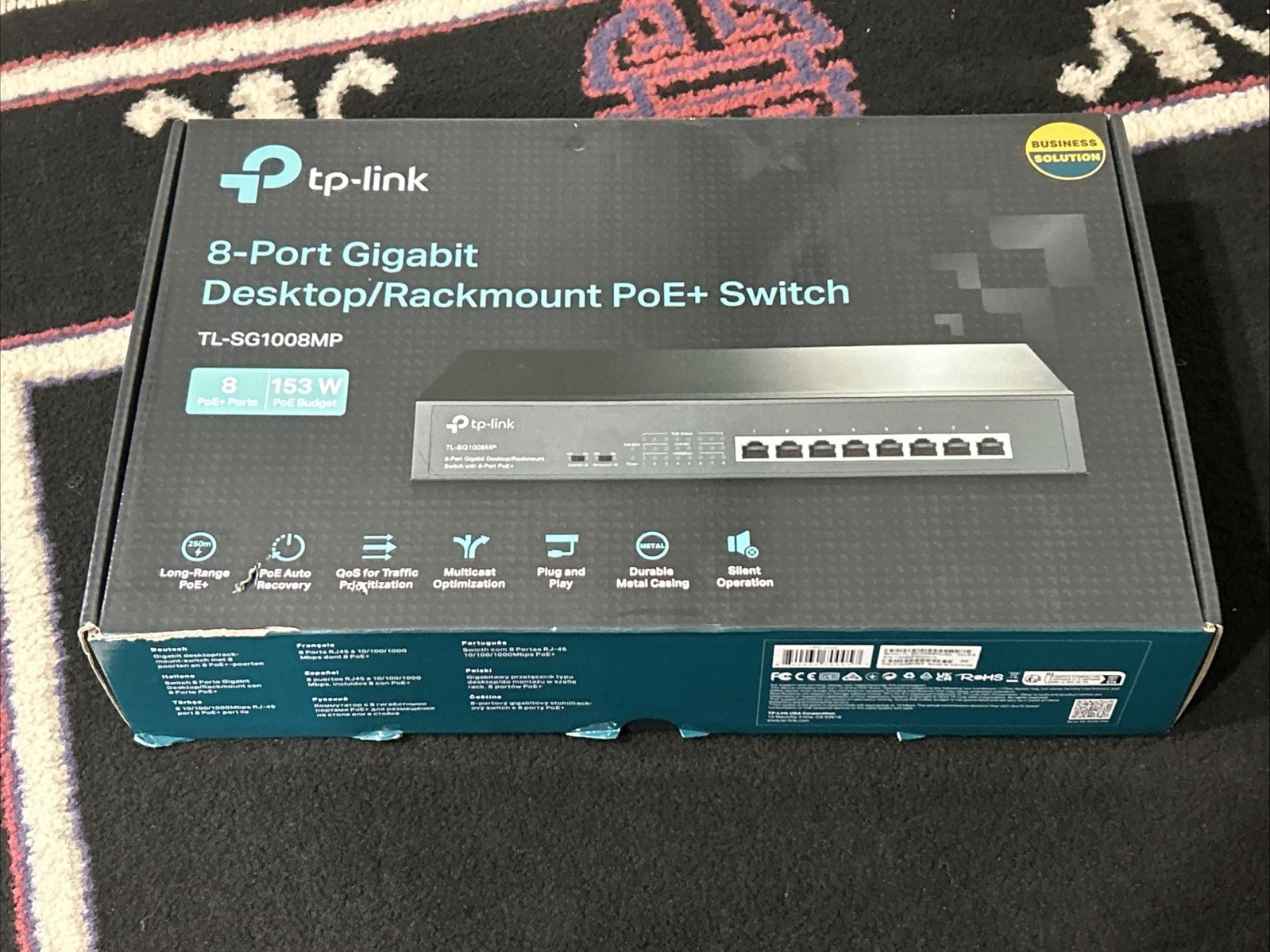 TP-Link TL-SG1008MP – 8-Port Gigabit PoE Switch -NIB (b13)