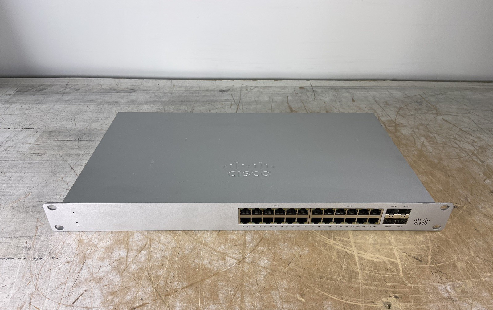 CISCO MERAKI MS120-24P 24-PORT GIGABIT POE SWITCH W/ 4-PORT SFP – (UNCLAIMED)
