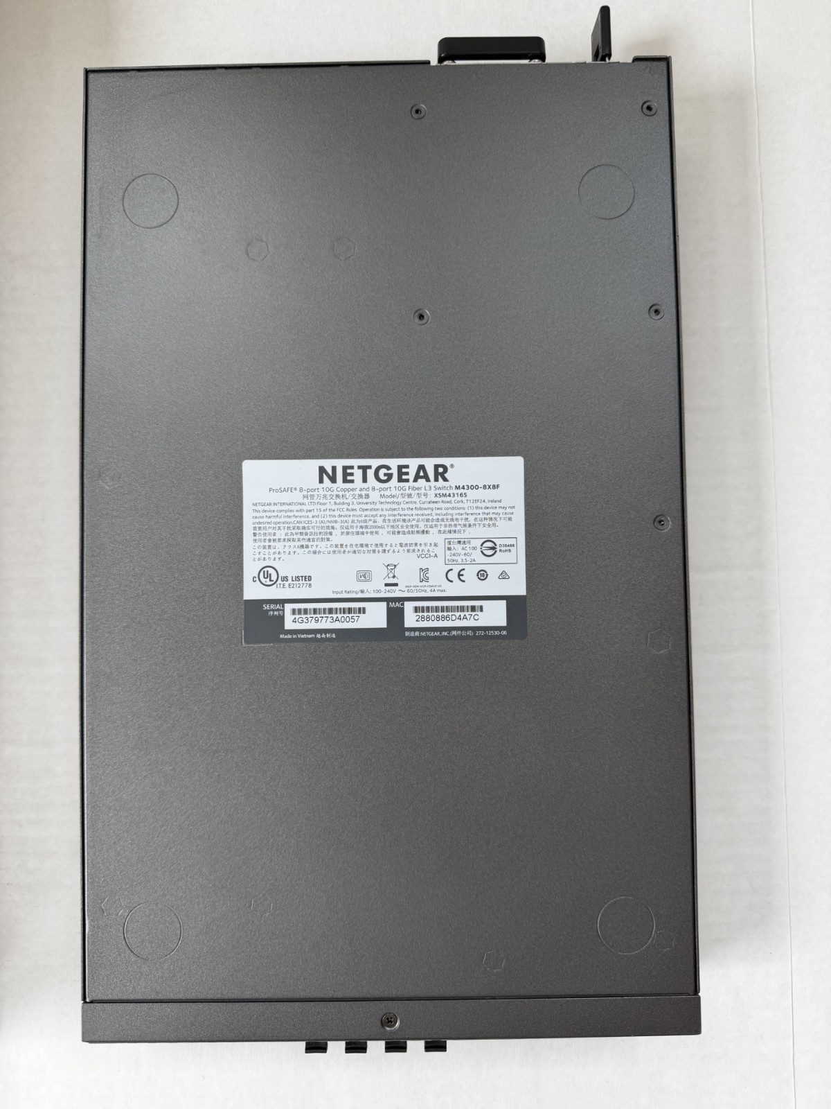 NETGEAR 10GbE 16 Port Managed Ethernet Switch M4300-8X8F XSM4316S100NES