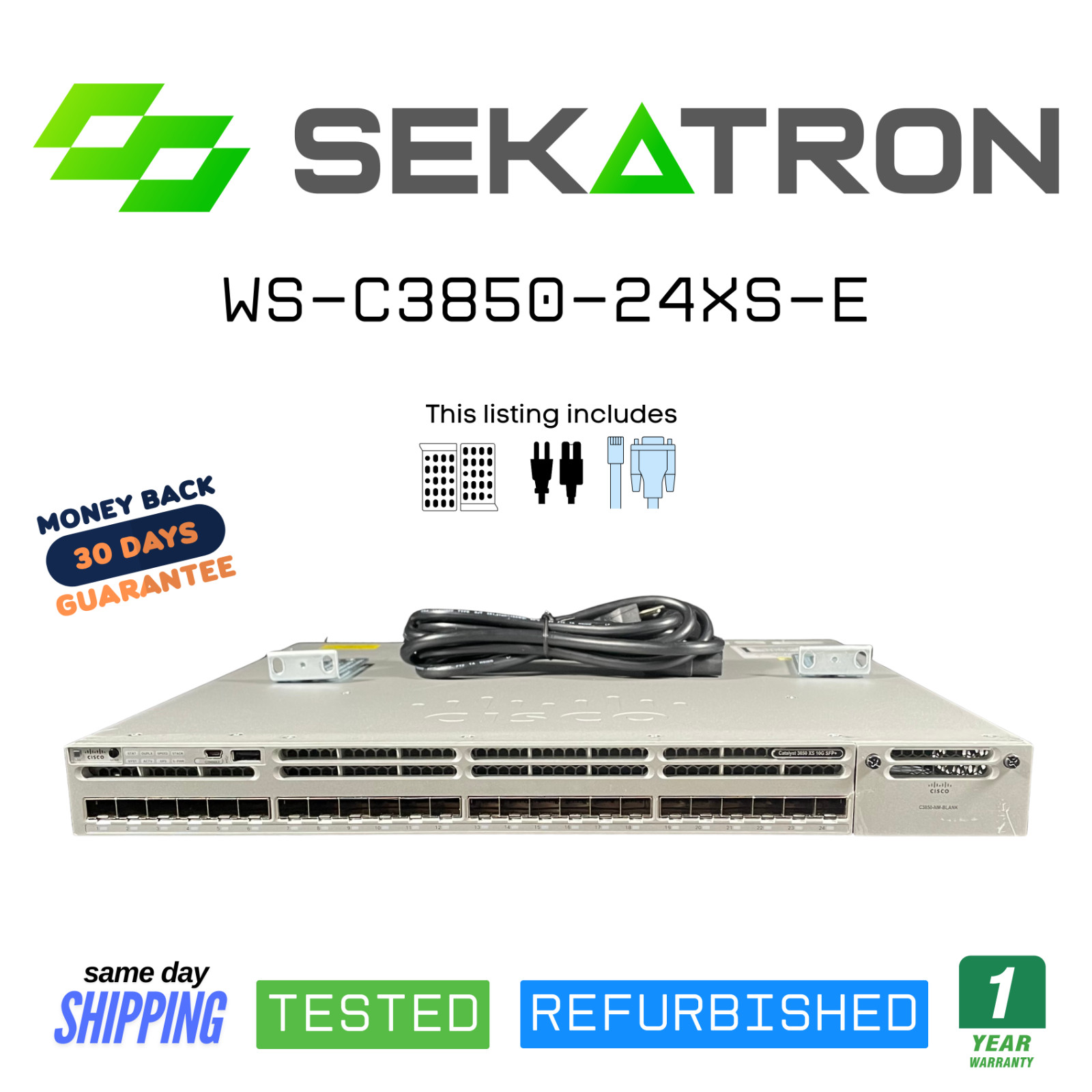 🔀 Cisco WS-C3850-24XS-E 24-Port 10GbE SFP+ Switch ⚡Fast Ship