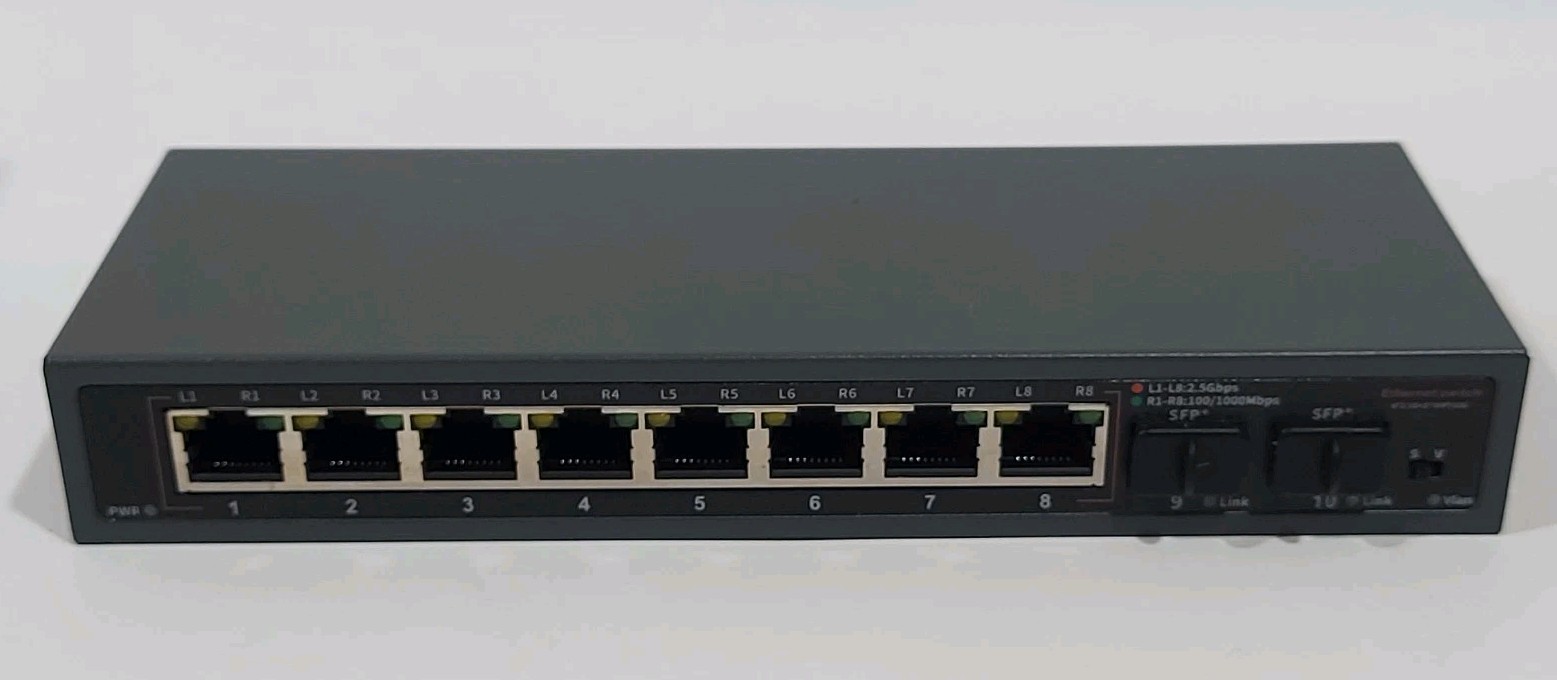 Pulvision New Ethernet Switch 2.5g 8×Port-2.5G 2×SFP+Slots No Power Cord Or Box