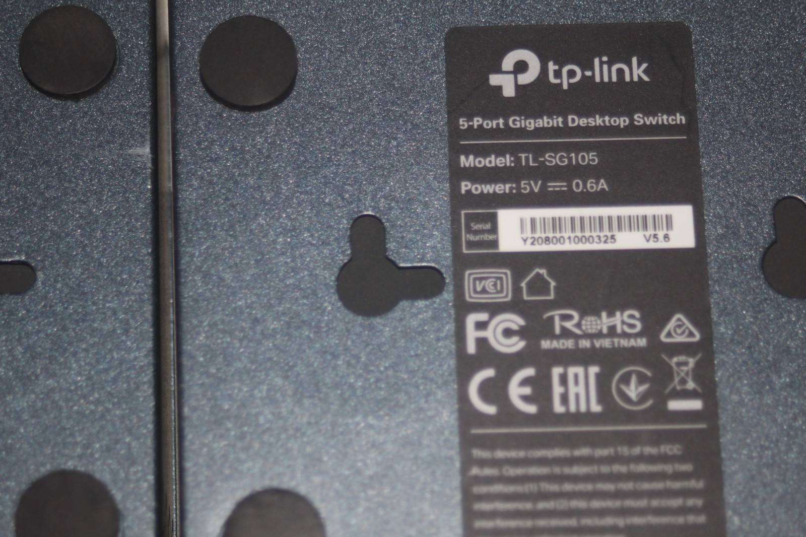 Lot of 2 TP-Link TL-SG105 5-Port Gigabit Easy Smart Switch (NO AC Adapter)