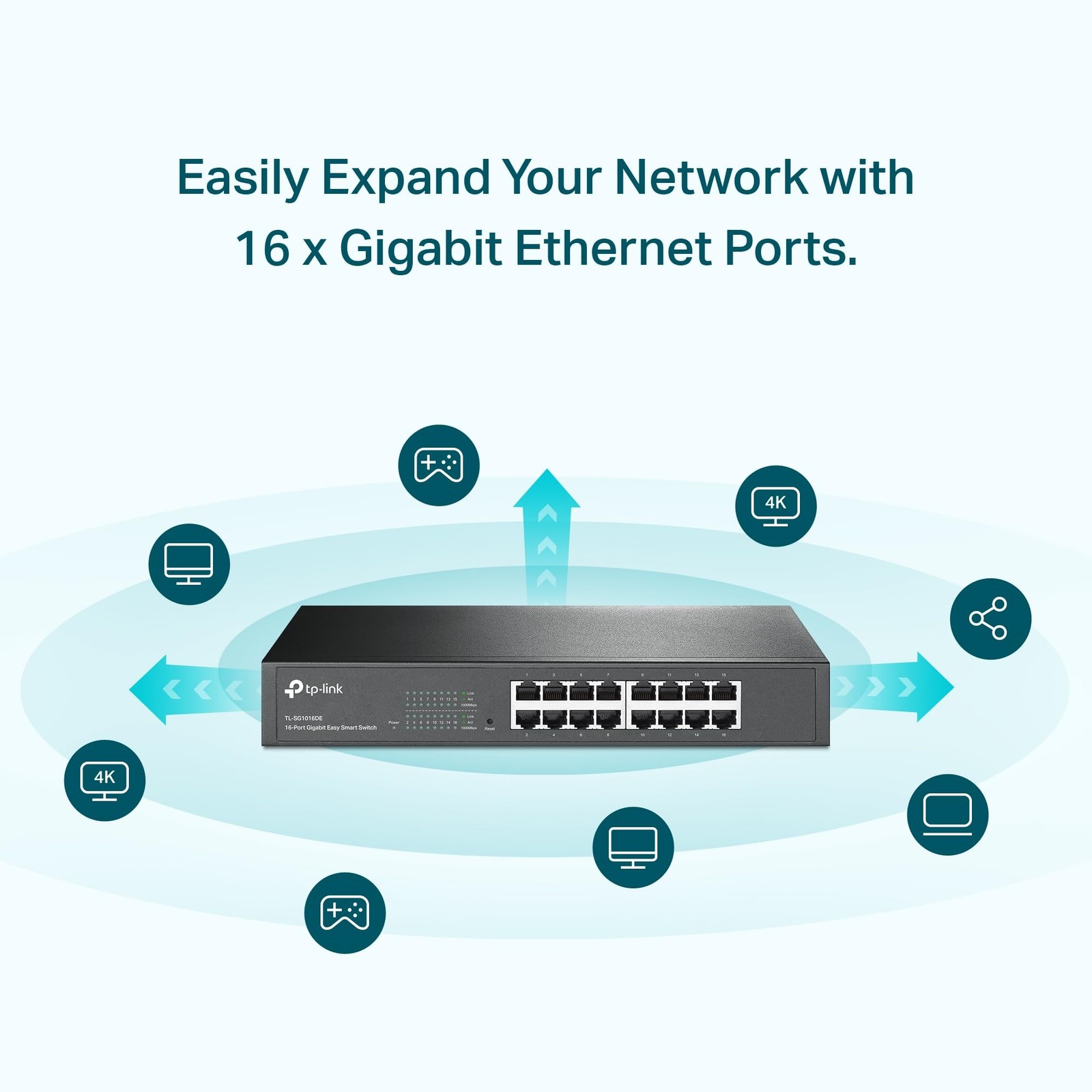 TP-LINK TL-SG1016DE 16-Port Gigabit Easy Smart Switch
