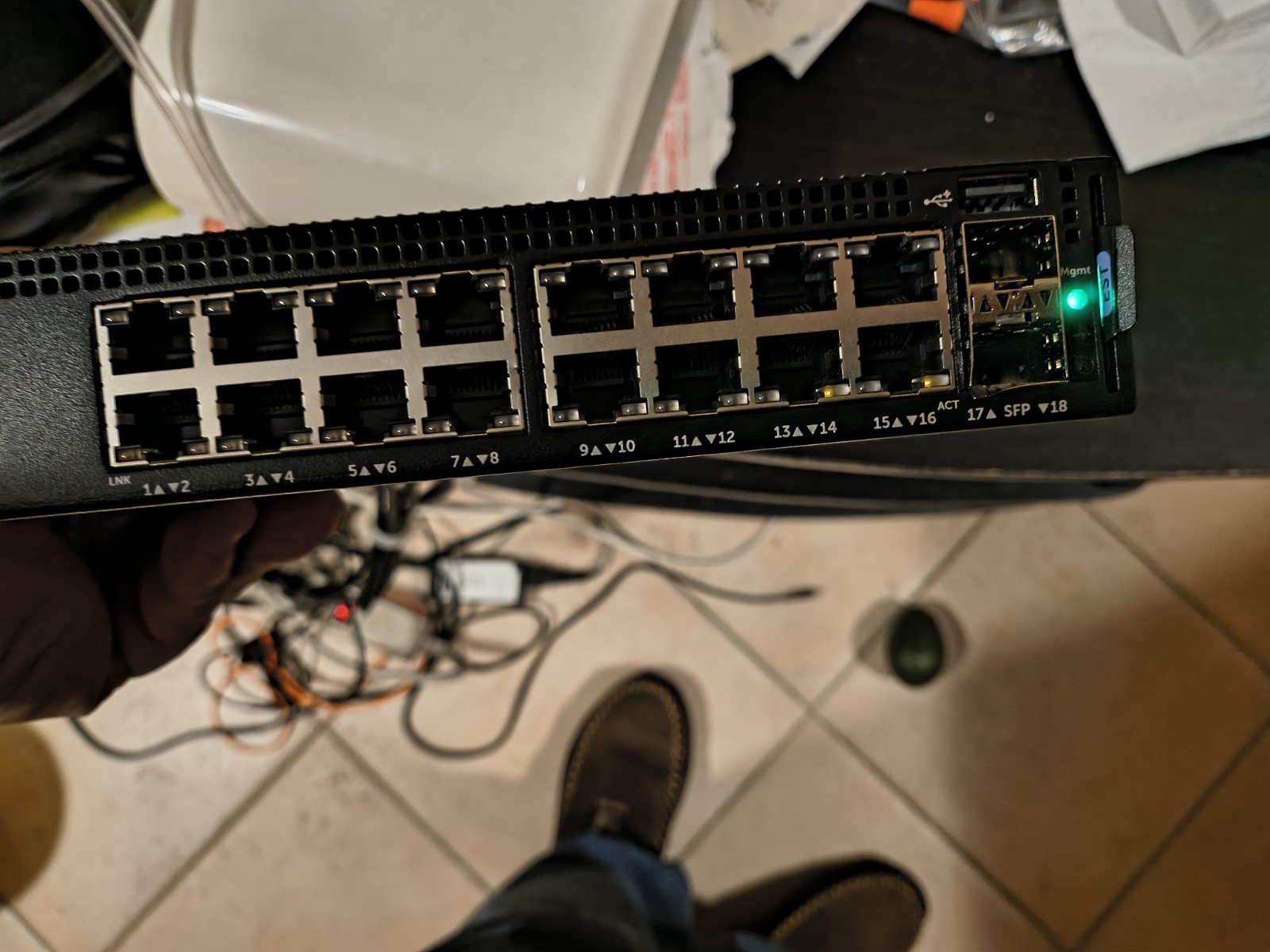 2 Dell X1018 16 Port Gig PoE 2 X SFP Managed Switch E10W – USED One Plug