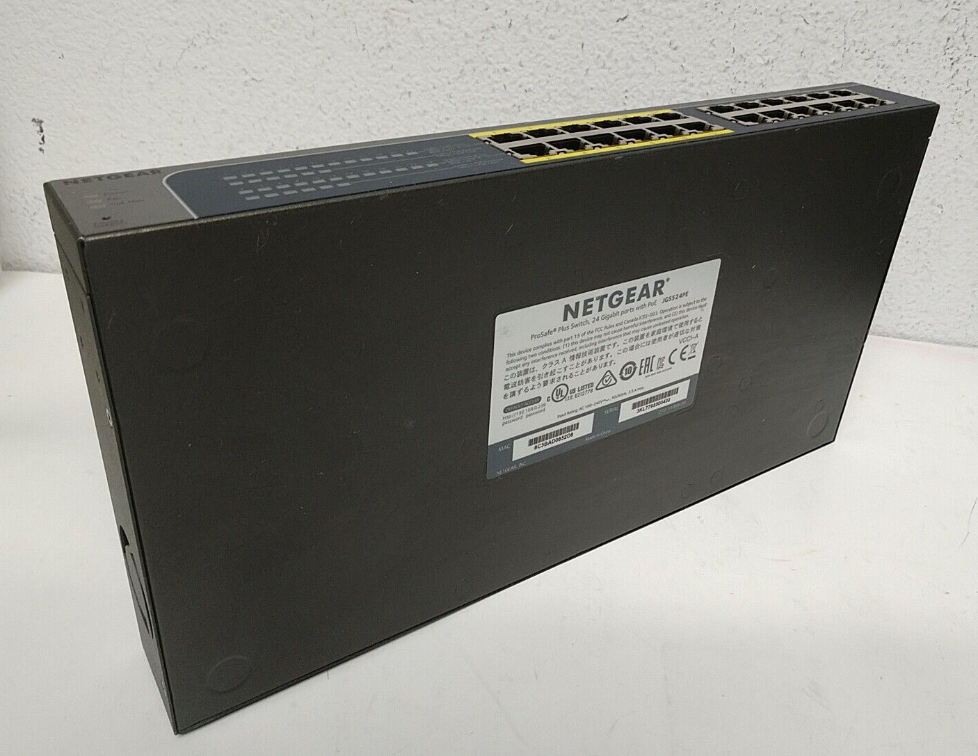 Netgear JGS524PE 24-Port Gigabit Switch with 12-Port PoE W/Power Cord