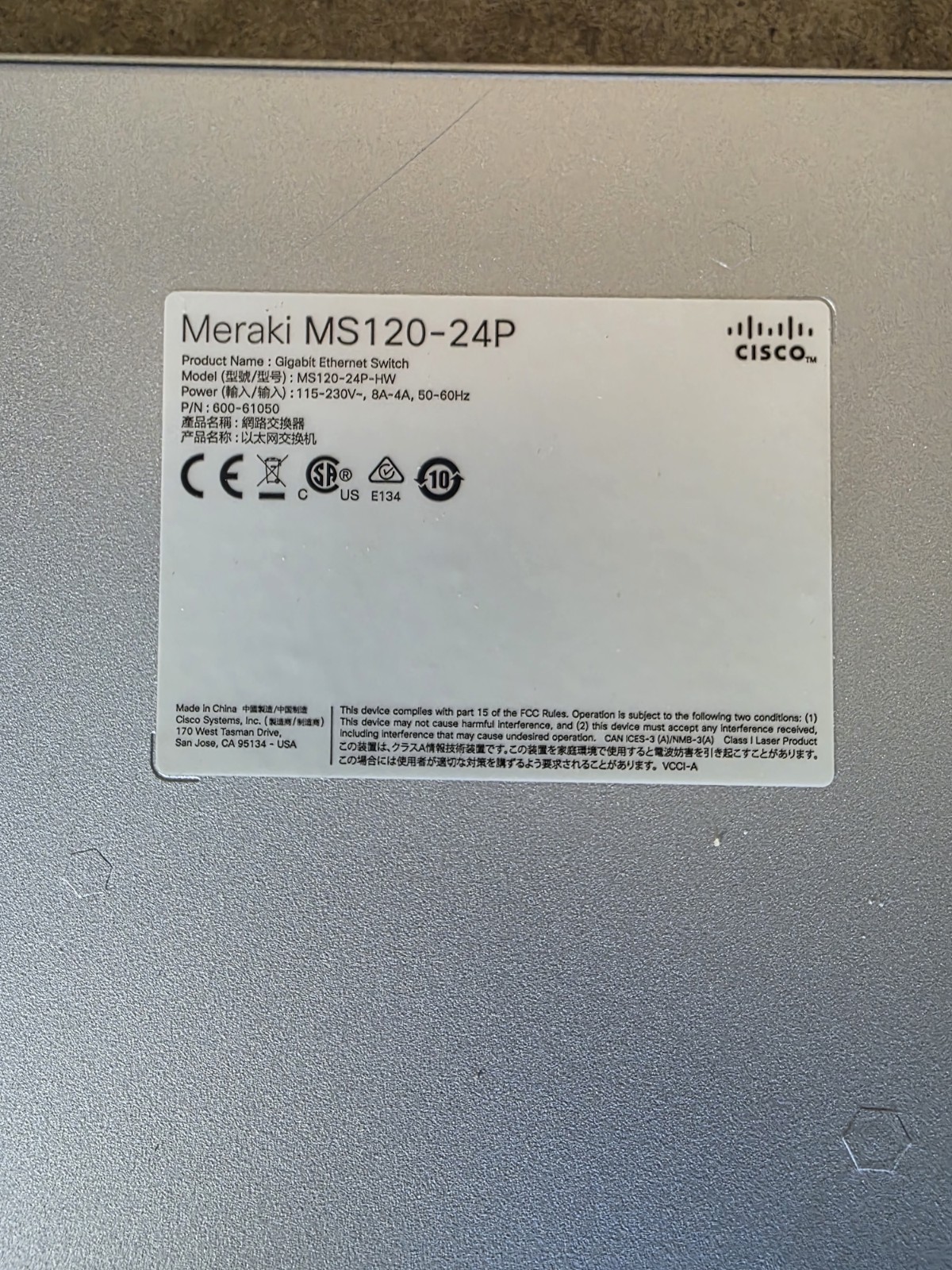 Cisco Meraki MS120-24P-HW 24-Port