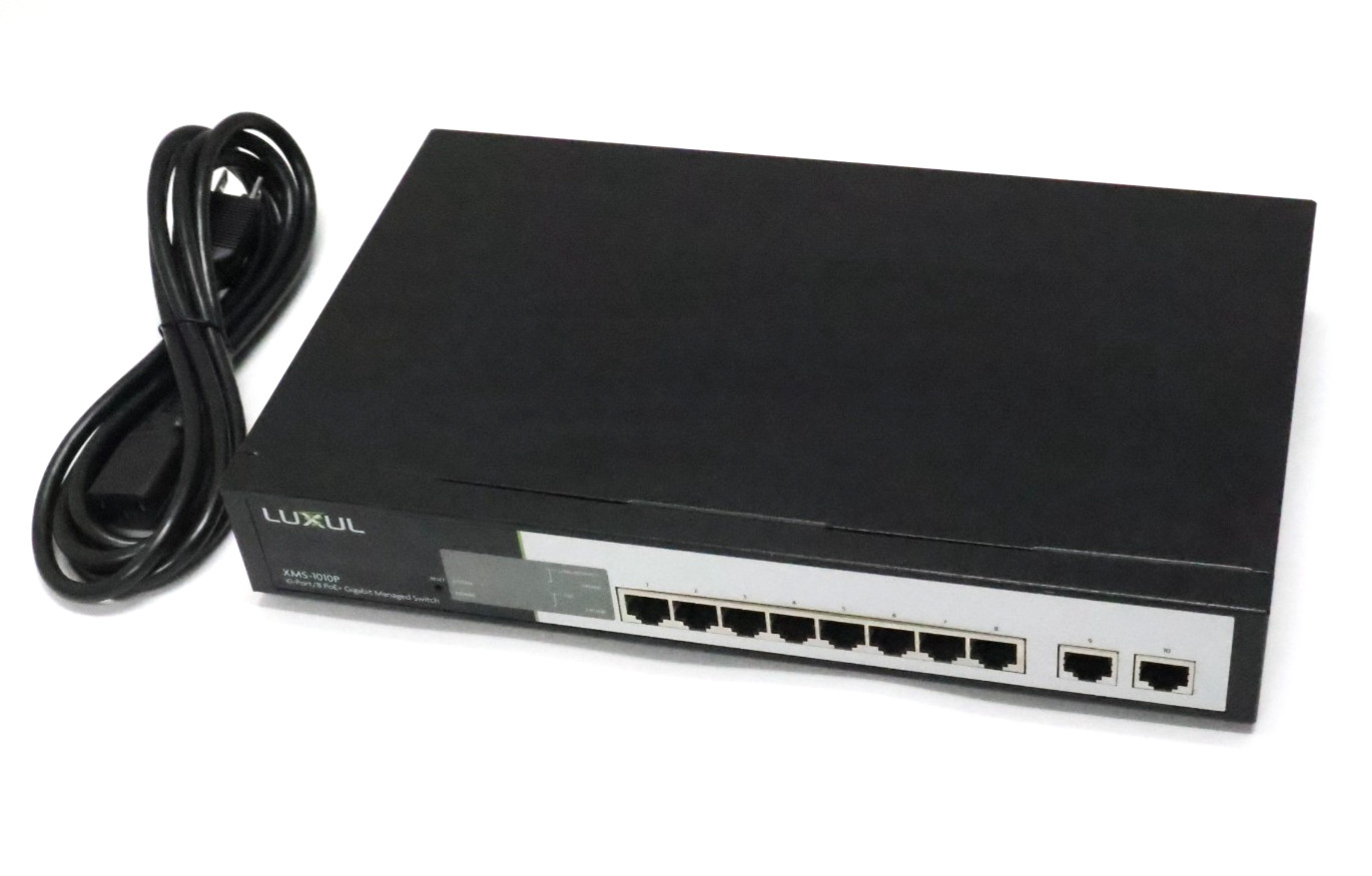 Luxul XMS-1010P 10-Port (8 PoE+) Gigabit Managed Ethernet Switch w/ Power Cord