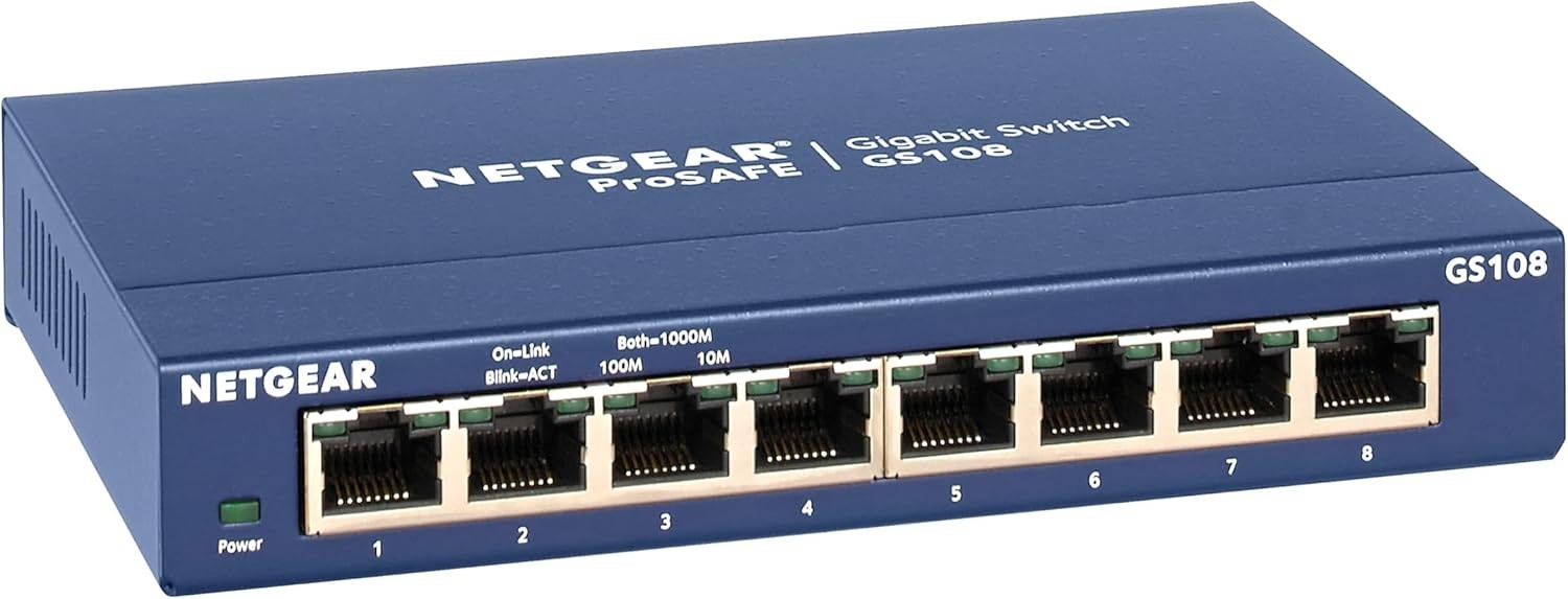 NetGear ProSafe Plus 8-Port Gigabit Ethernet Switch- GS108 Gently Used