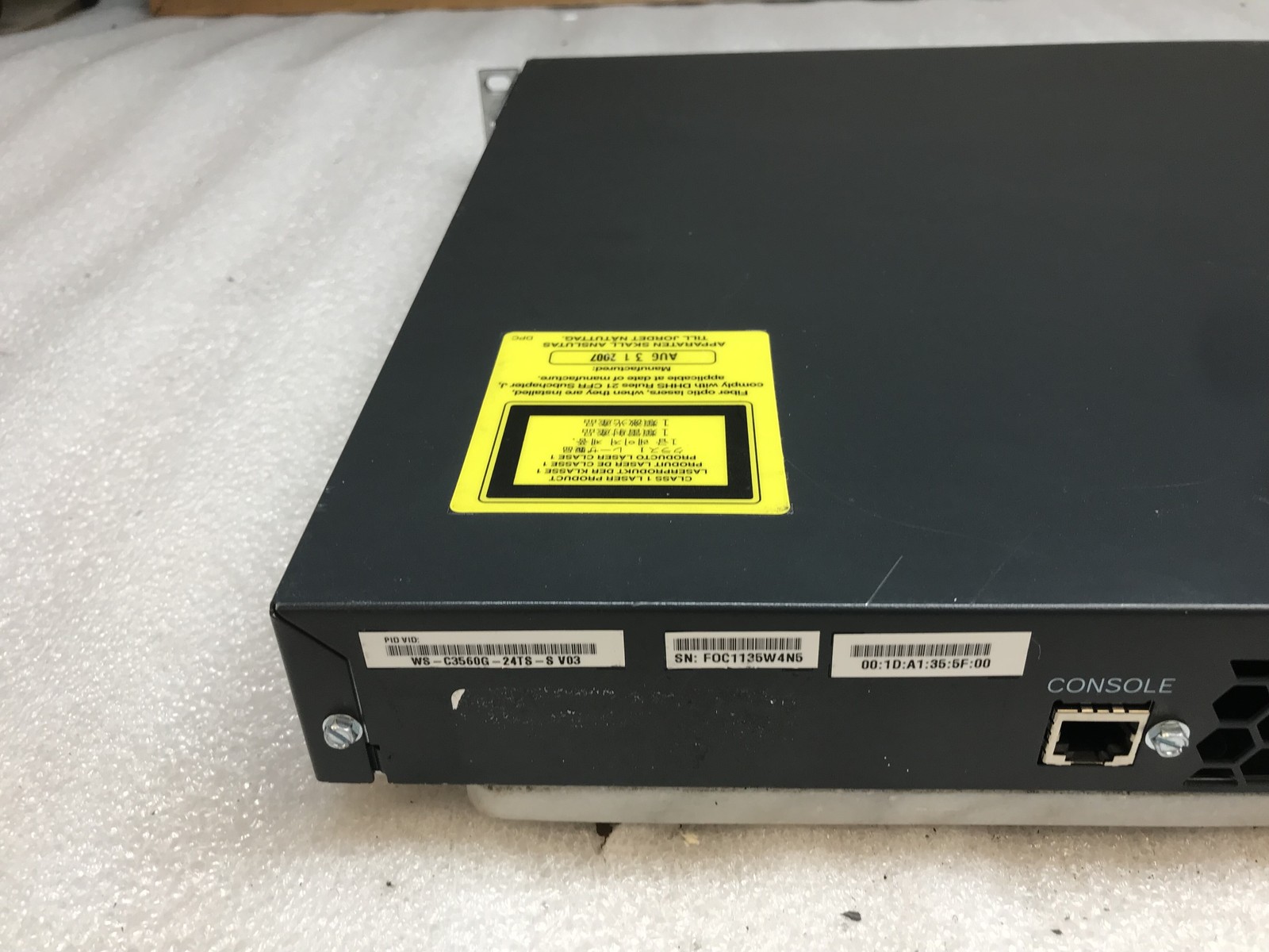Cisco Catalyst 3560G 24 Port Gigabit Switch 4x SFP Ports WS-C3560G-24TS-S