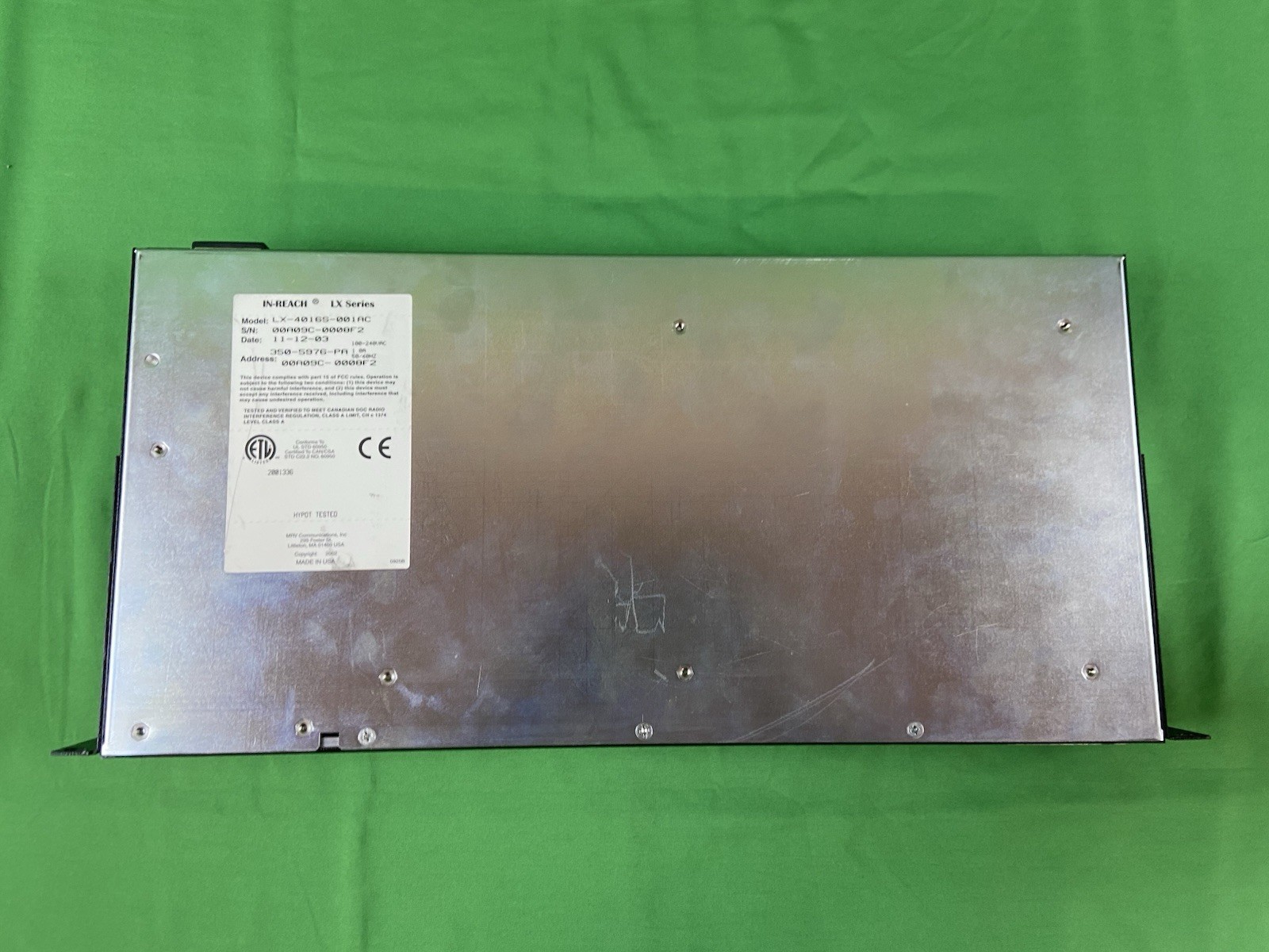 MRV LX-4016S-001AC Console Server with 16 RS232 RJ45 ports Powers On-Parts READ