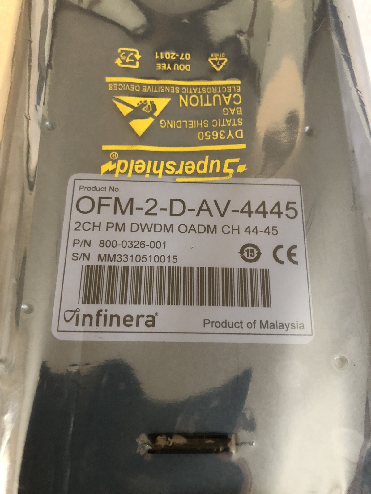 NEW INFINERA OFM-2-D-AV-4445 2-CH PM DWDM OADM Optical Fiber Module CH 44-45