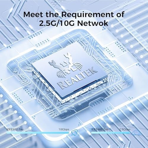 Network Ethernet Switch,2.5 Gigabit Portable, Plug&Play,Fanless Housing,Black…