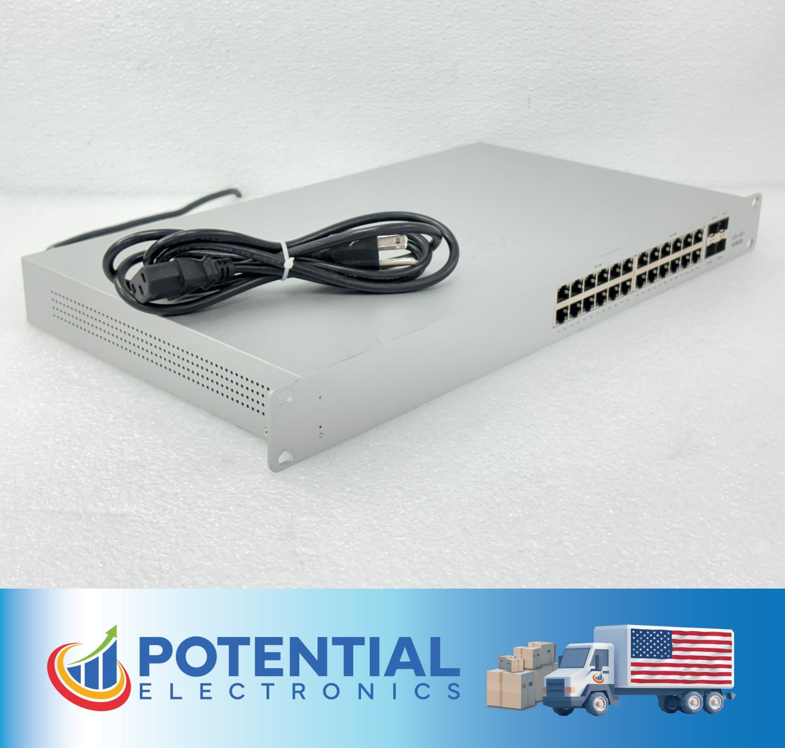 UNCLAIMED | Cisco Meraki MS120-24P-HW 24x 1GB PoE+ RJ-45 4x 1GB SFP Switch -Used