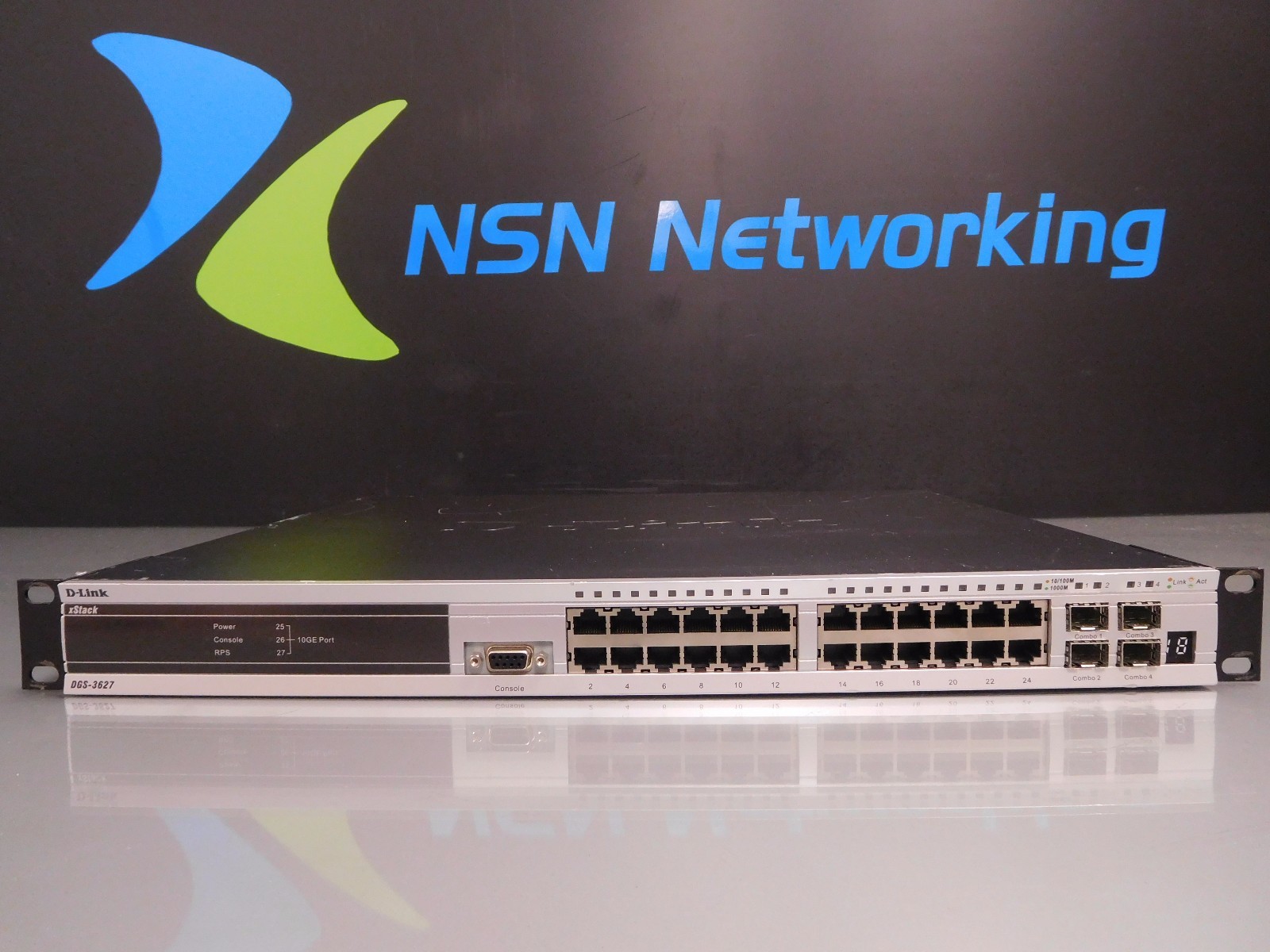 D-Link xStack DGS-3627 24-Port Gigabit Switch w/ DEM-410X XFP DEM-410CX CX4