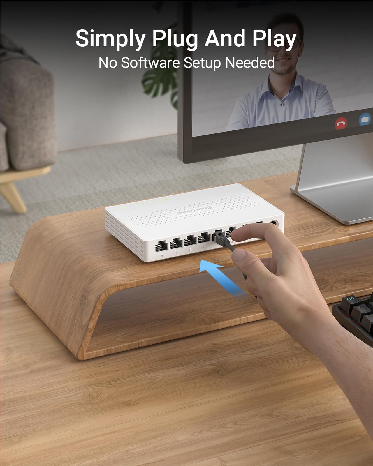 2.5Gb Switch, 8 Port Network Switch 2.5 Gigabit, Unmanaged Ethernet Switch fo…