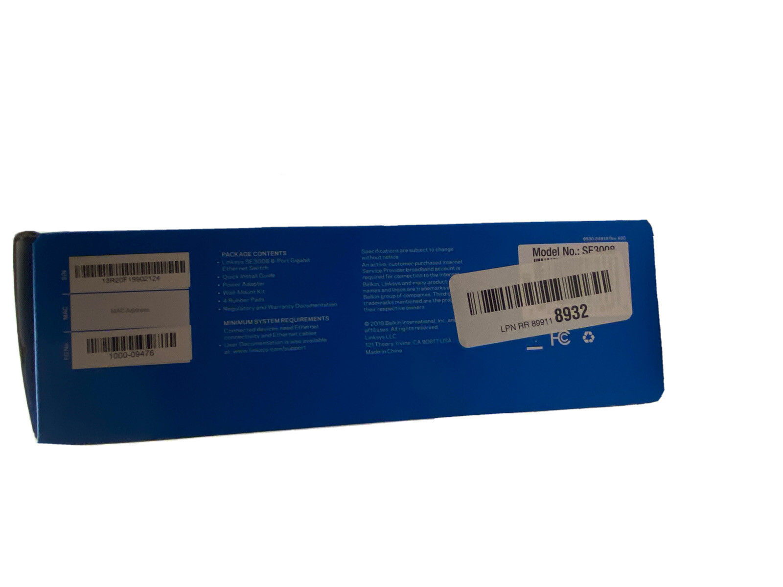 LINKSYS Gigabit 8-Port Ethernet Switch – SE3008