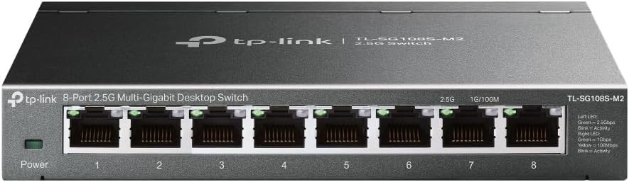 8-Port Multi-Gigabit Ethernet Switch 2.5G Unmanaged Network Switch Plug and Play