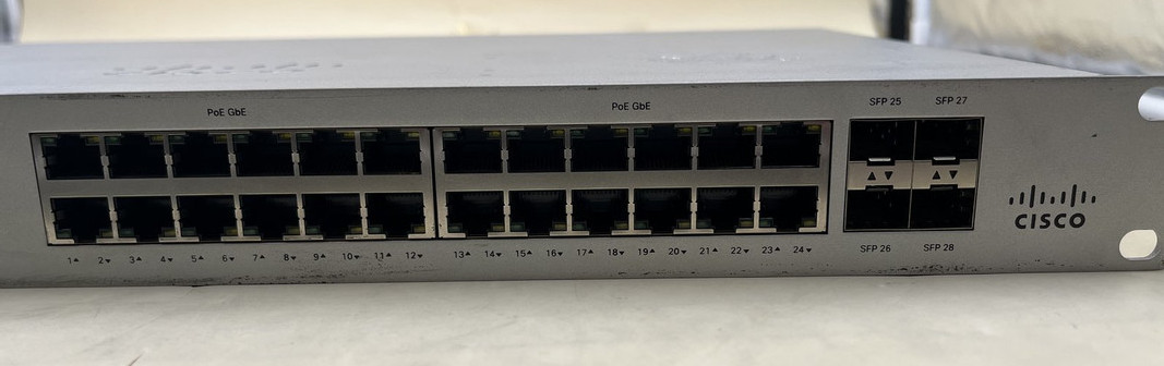 CISCO MS120-24P-HW MERAKI 24-PORT CLOUD RACK MOUNTABLE POE SWITCH UNCLAIMED