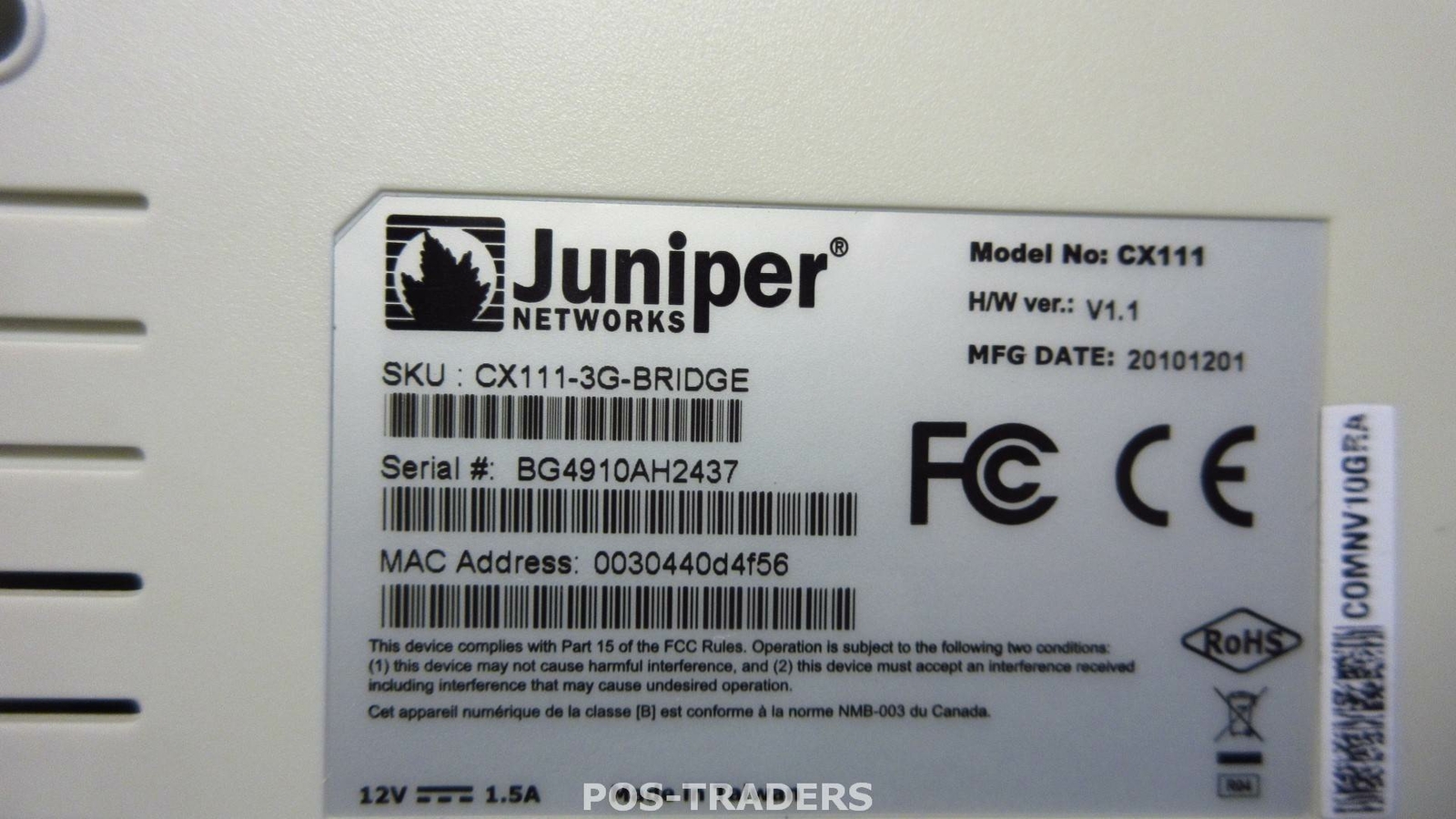 Juniper CX111-3G-BRIDGE 3G Ceullar Broadband Data WAN Bridge – EXCL PSU – YELLOW