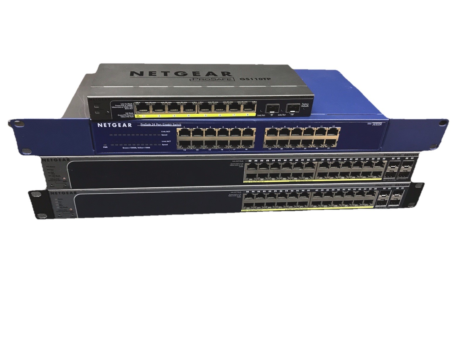 Netgear Gigabit Switch 4 Bundle: 2x GS728TP, JGS524, GS110TP