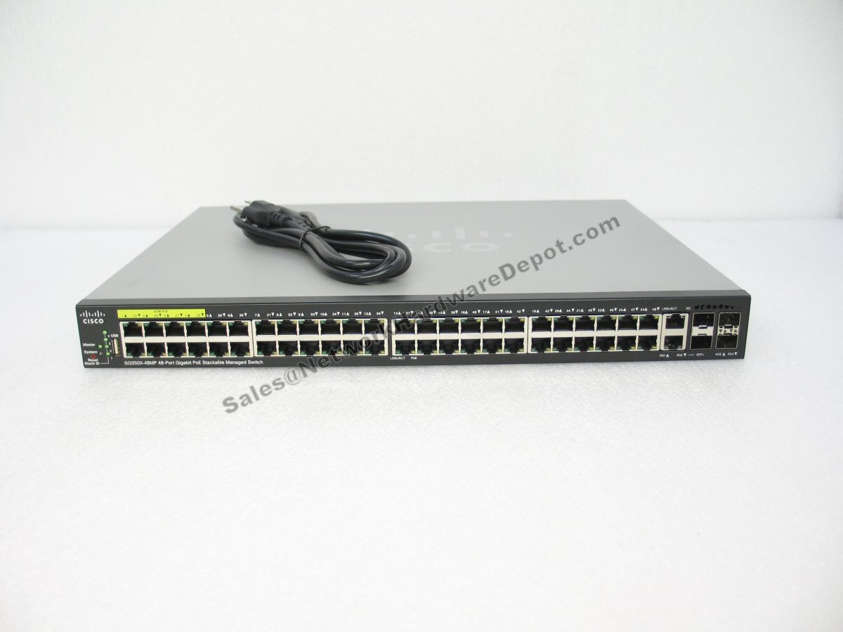 Cisco SG350X-48MP-K9 48-Port PoE+ Gigabit Managed Switch – 1 Year Warranty