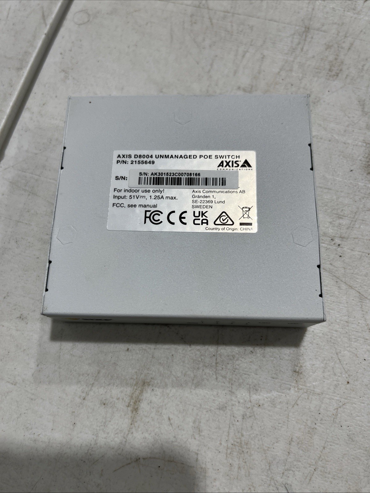 Axis D8004 Unmanaged PoE 4-Port Switch