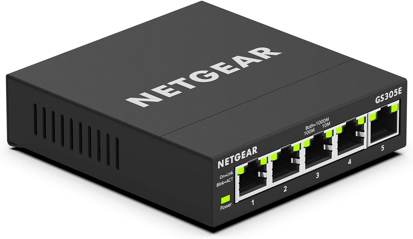 NETGEAR GS305E 5-Port Gigabit Ethernet Plus Switch – OPENBOX