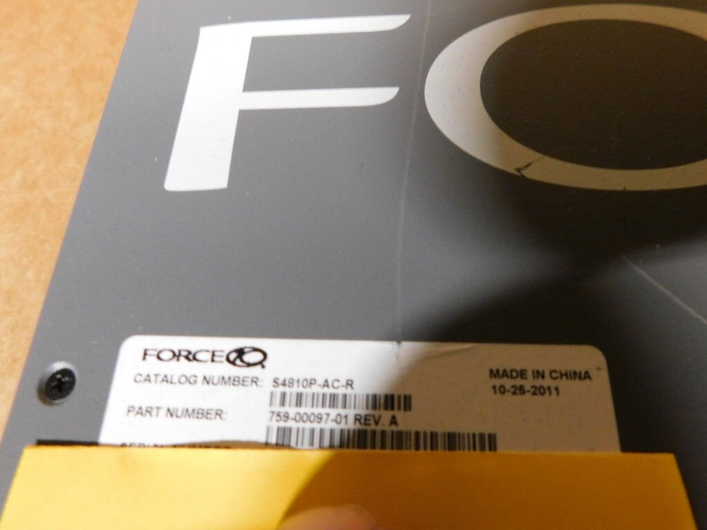 FORCE 10 — S4810P-AC-R Network Switch — 48 Port